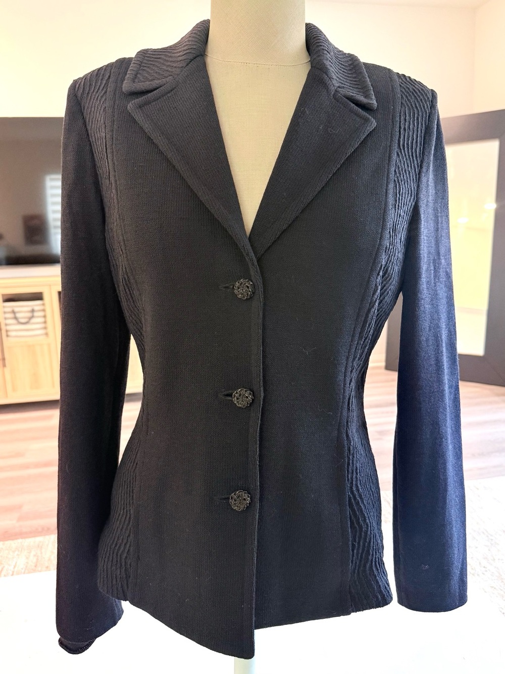 St. John Collection Women's black Classic knit luxury blazer Jacket
